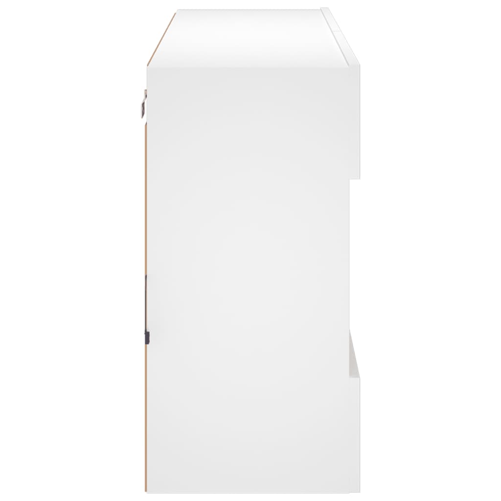 Comodă TV de perete cu lumini LED, alb, 98,5x30x60,5 cm GartenMobel Dekor
