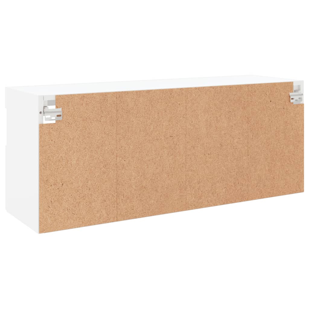 Comodă TV de perete cu lumini LED, alb, 100x30x40 cm GartenMobel Dekor
