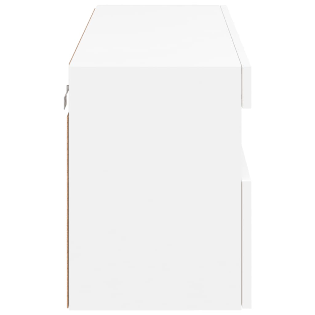 Comodă TV de perete cu lumini LED, alb, 100x30x40 cm GartenMobel Dekor