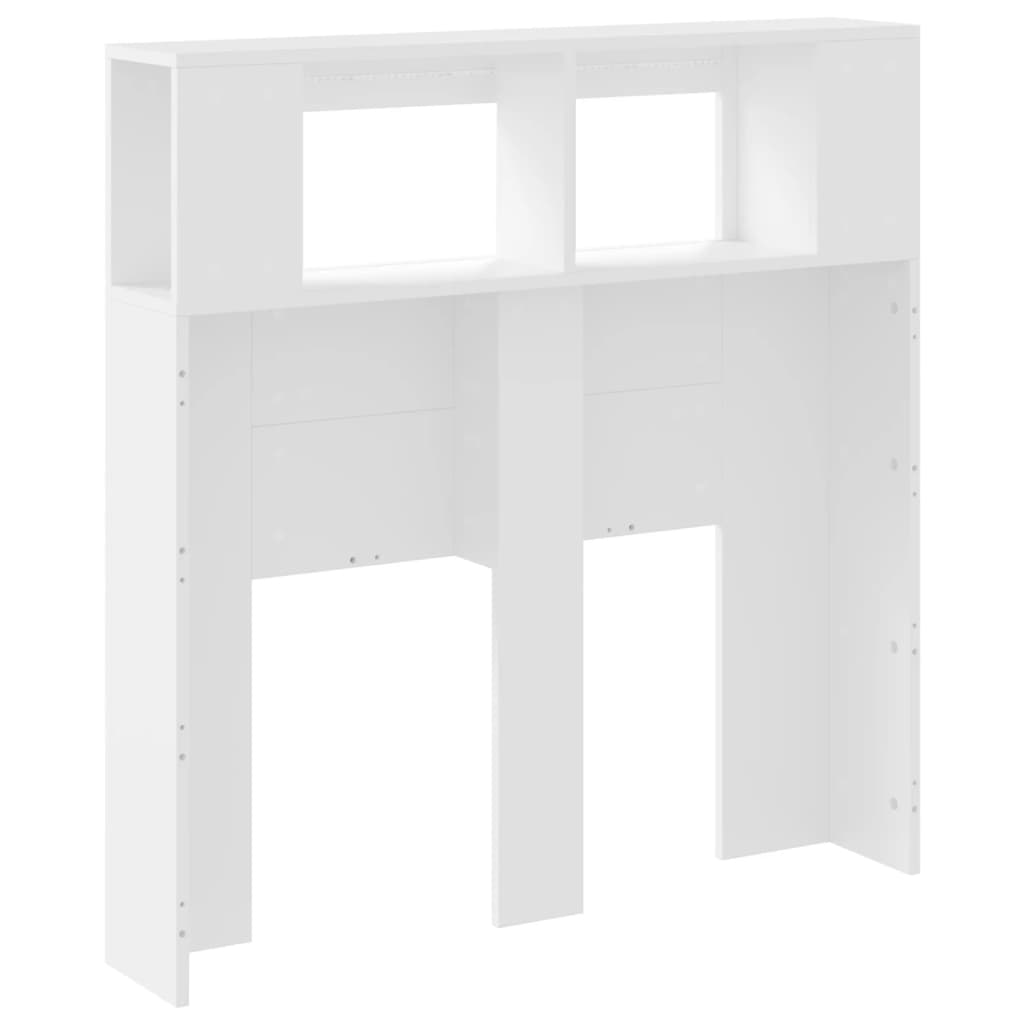Tăblie de pat cu LED, alb, 100x18,5x103,5 cm, lemn GartenMobel Dekor