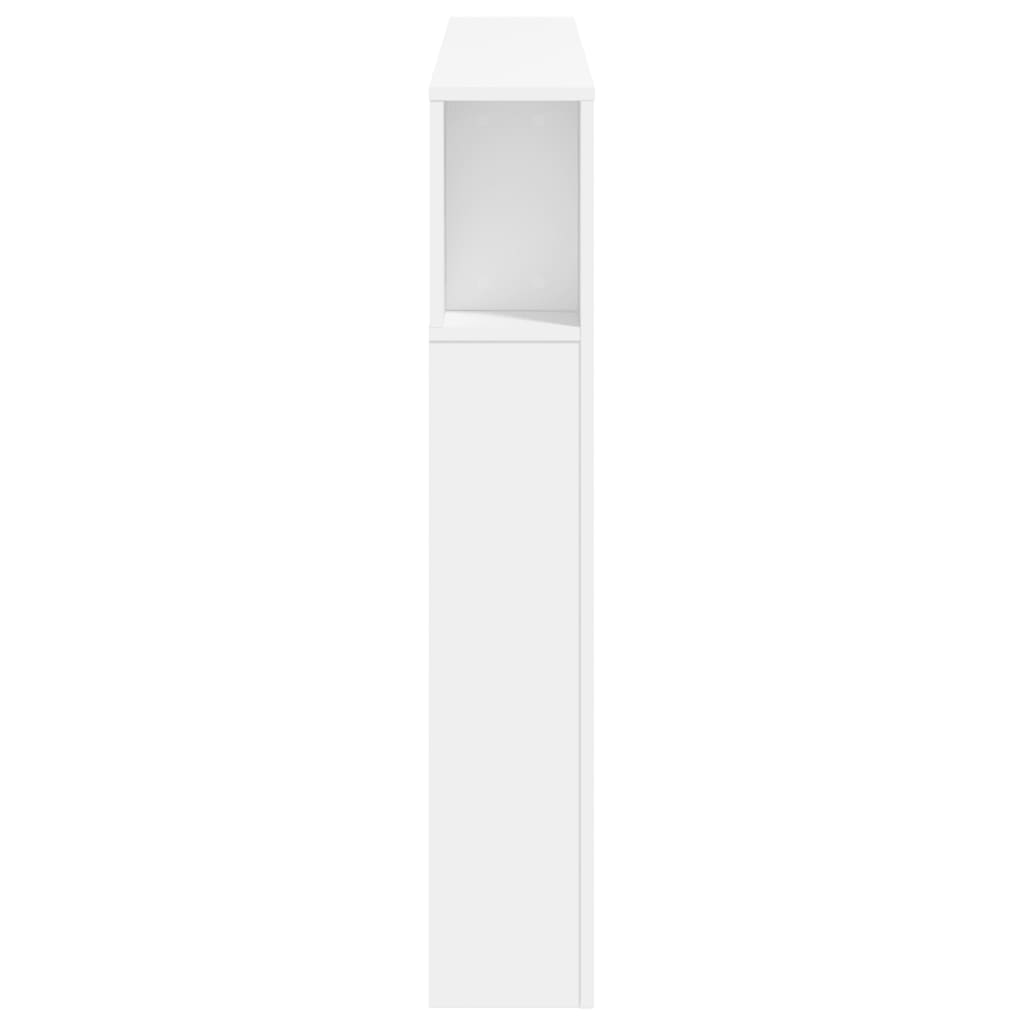 Tăblie de pat cu LED, alb, 140x18,5x103,5 cm, lemn GartenMobel Dekor