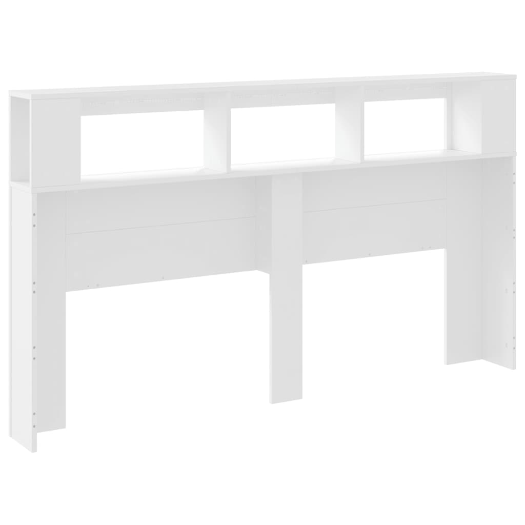 Tăblie de pat cu LED, alb, 180x18,5x103,5 cm, lemn GartenMobel Dekor