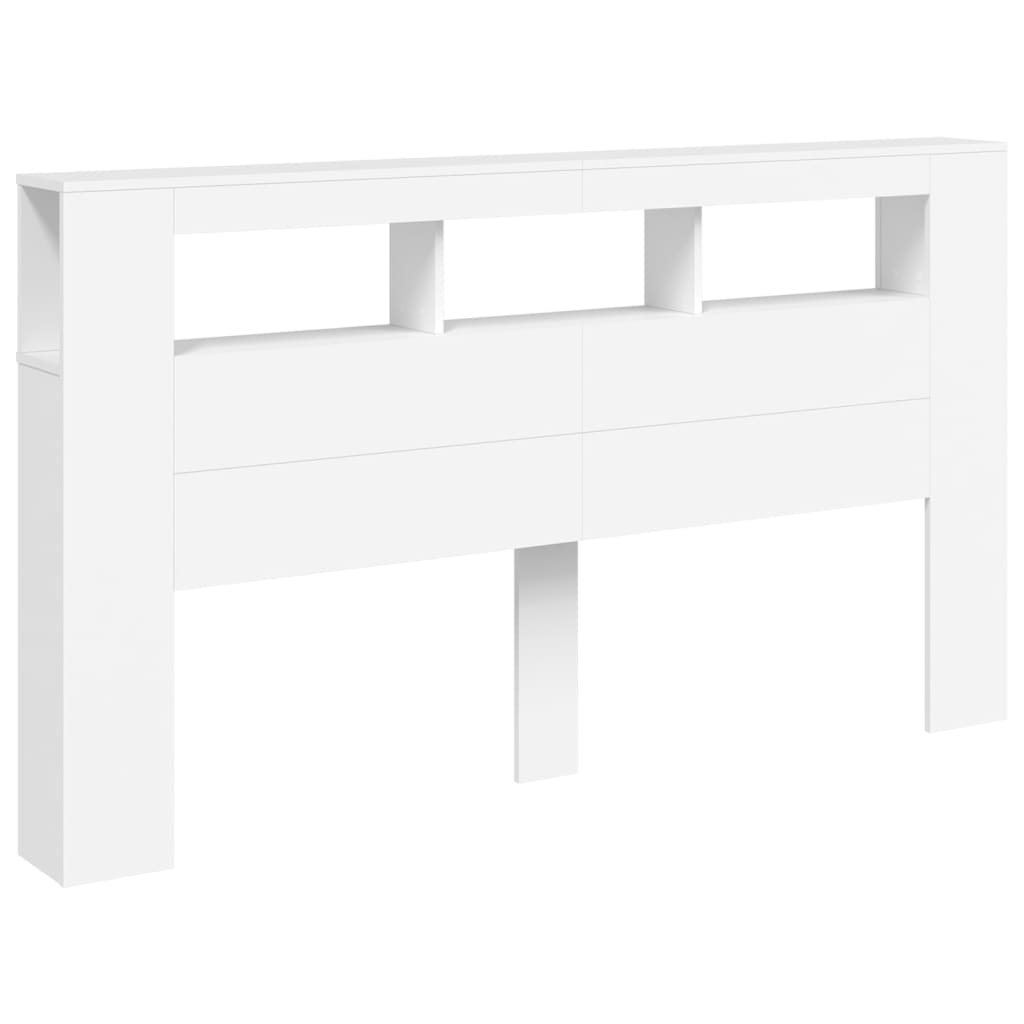 Tăblie de pat cu LED, alb, 180x18,5x103,5 cm, lemn GartenMobel Dekor