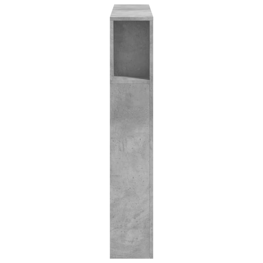 Tăblie de pat cu LED, gri beton, 100x18,5x103,5 cm, lemn GartenMobel Dekor