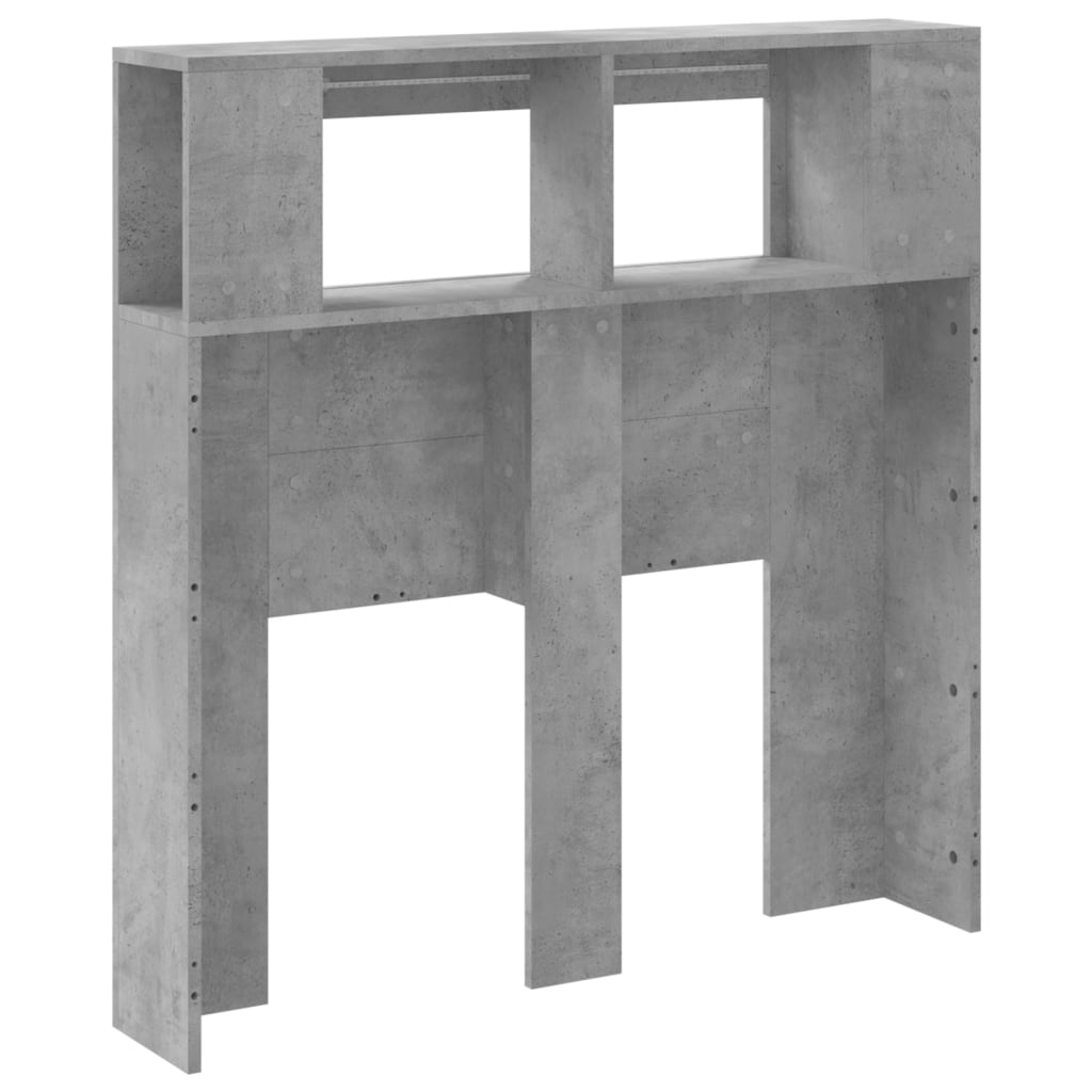 Tăblie de pat cu LED, gri beton, 100x18,5x103,5 cm, lemn GartenMobel Dekor