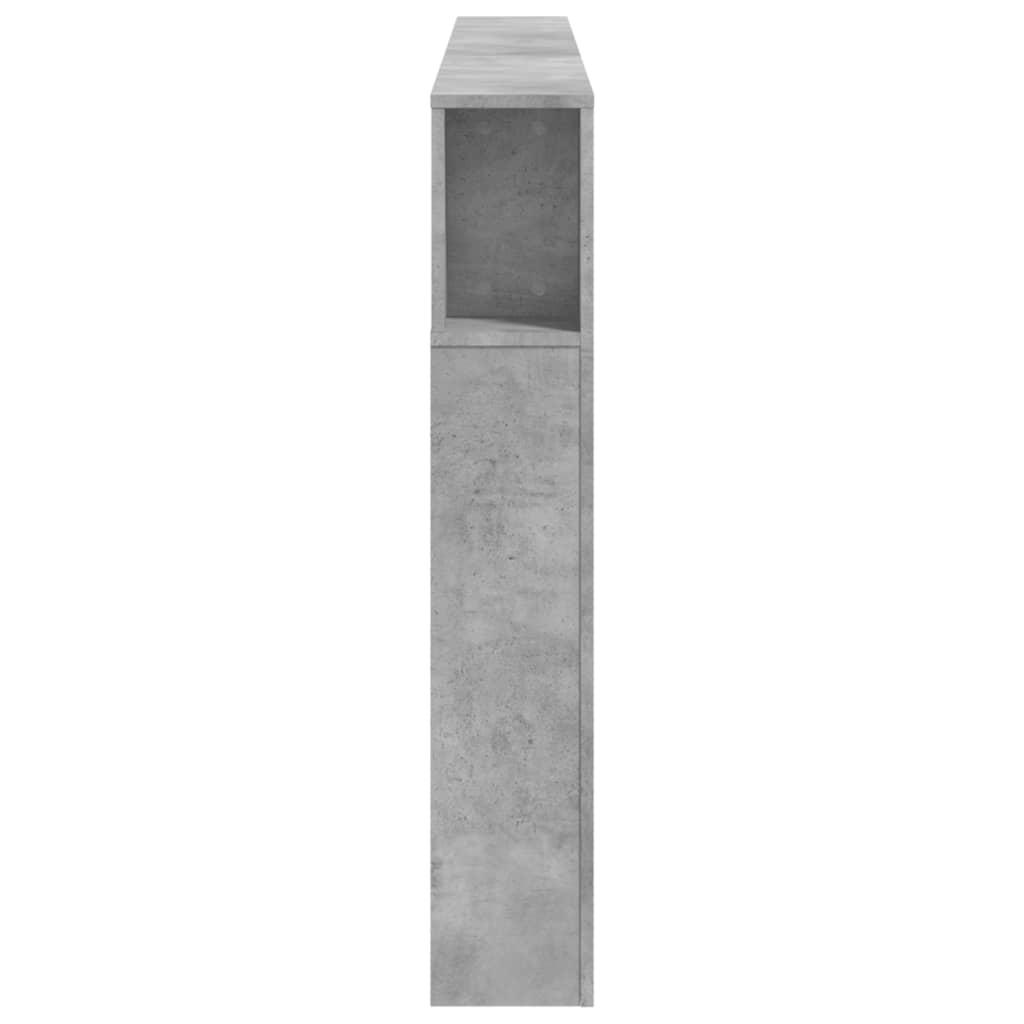 Tăblie de pat cu LED, gri beton, 200x18,5x103,5 cm, lemn GartenMobel Dekor