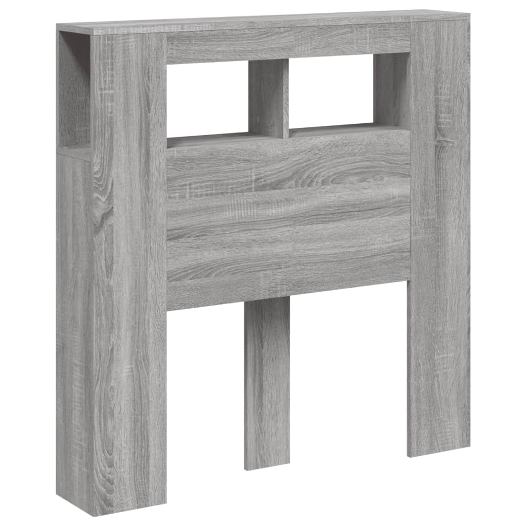 Tăblie de pat cu LED, gri sonoma, 100x18,5x103,5 cm, lemn GartenMobel Dekor