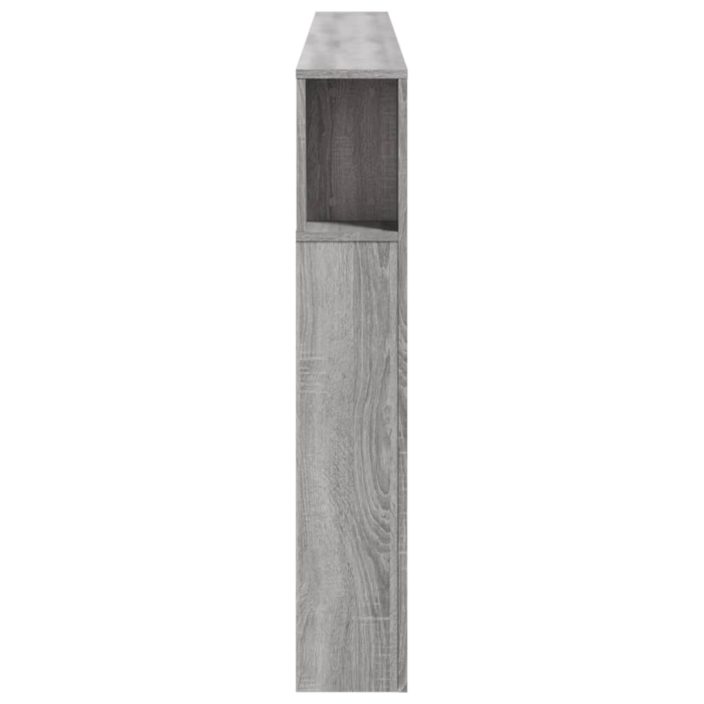 Tăblie de pat cu LED, gri sonoma, 220x18,5x103,5 cm, lemn GartenMobel Dekor