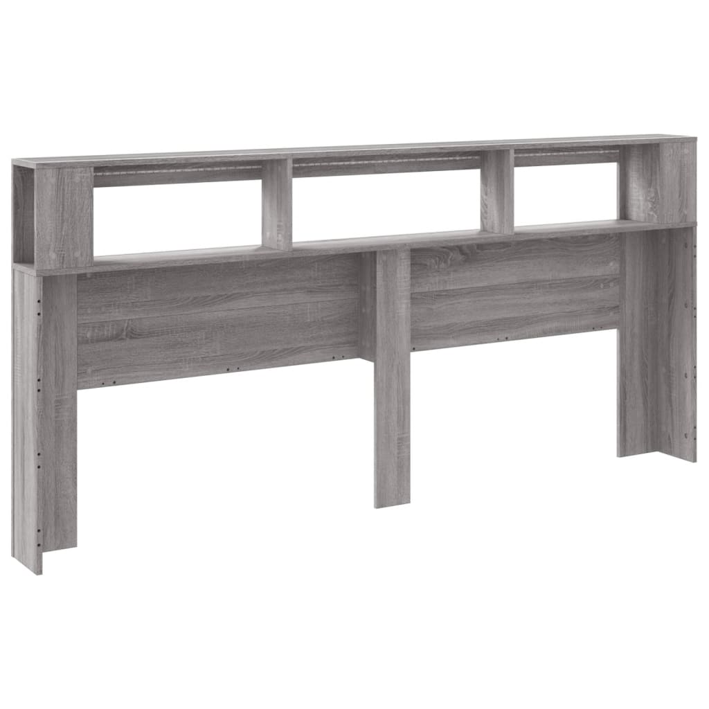 Tăblie de pat cu LED, gri sonoma, 220x18,5x103,5 cm, lemn GartenMobel Dekor