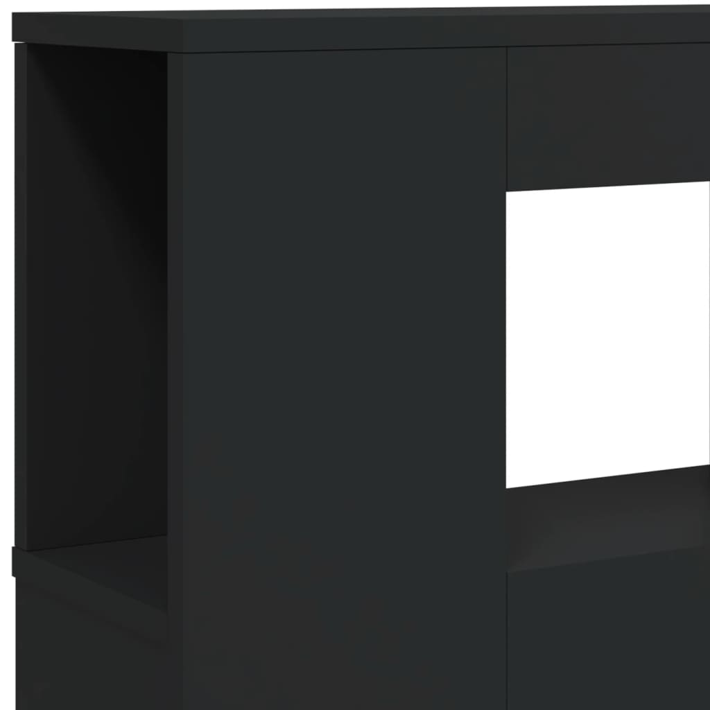 Tăblie de pat cu LED, negru, 120x18,5x103,5 cm, lemn GartenMobel Dekor