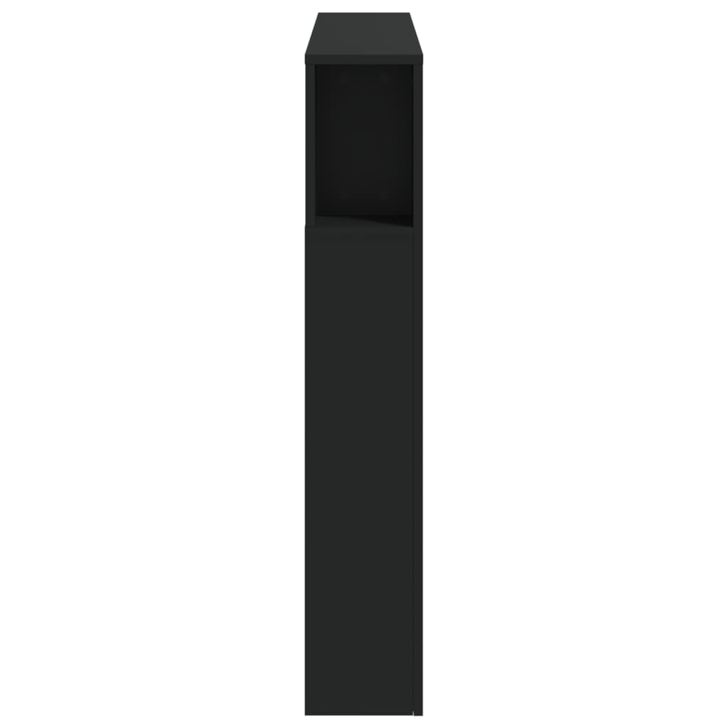 Tăblie de pat cu LED, negru, 120x18,5x103,5 cm, lemn GartenMobel Dekor
