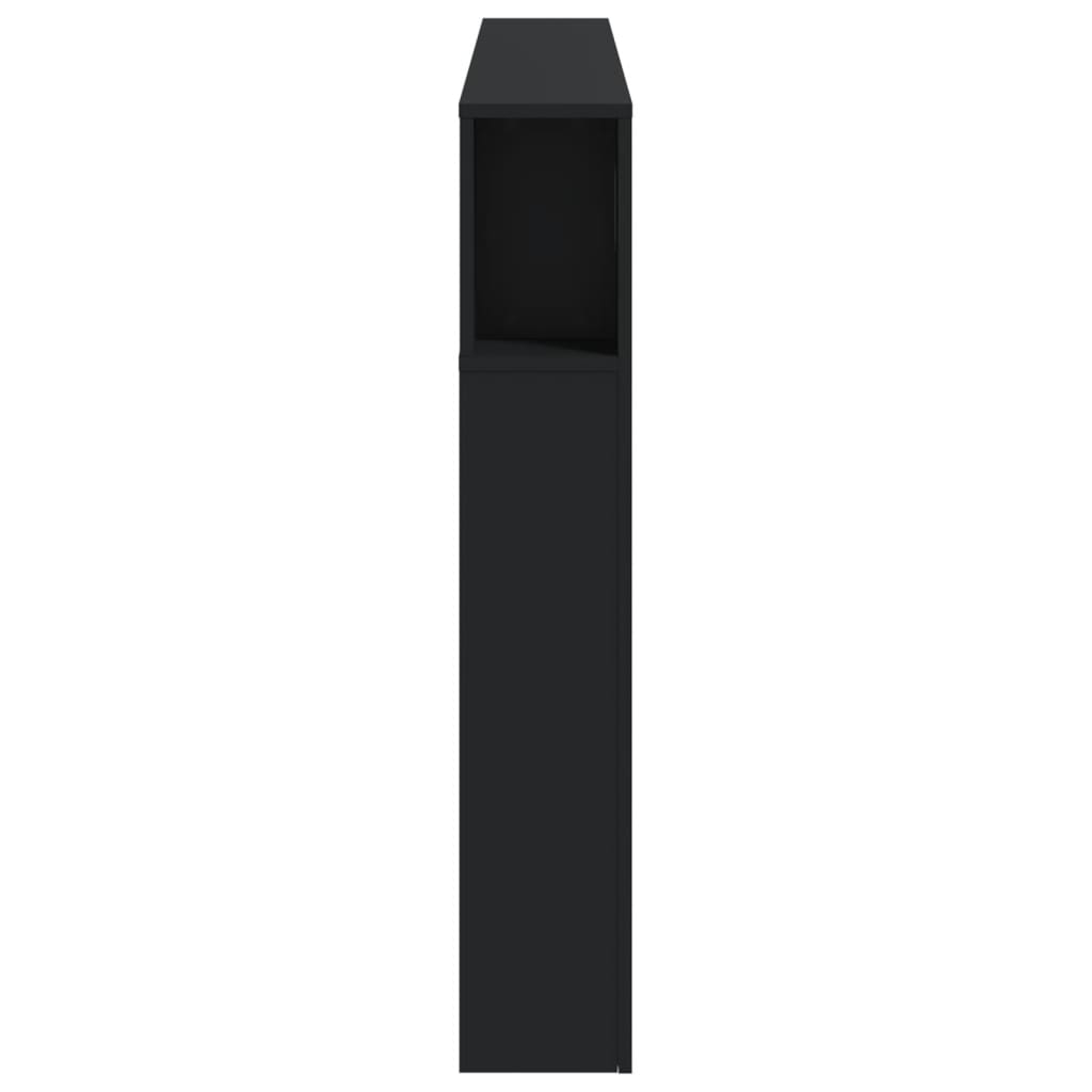 Tăblie de pat cu LED, negru, 160x18,5x103,5 cm, lemn GartenMobel Dekor