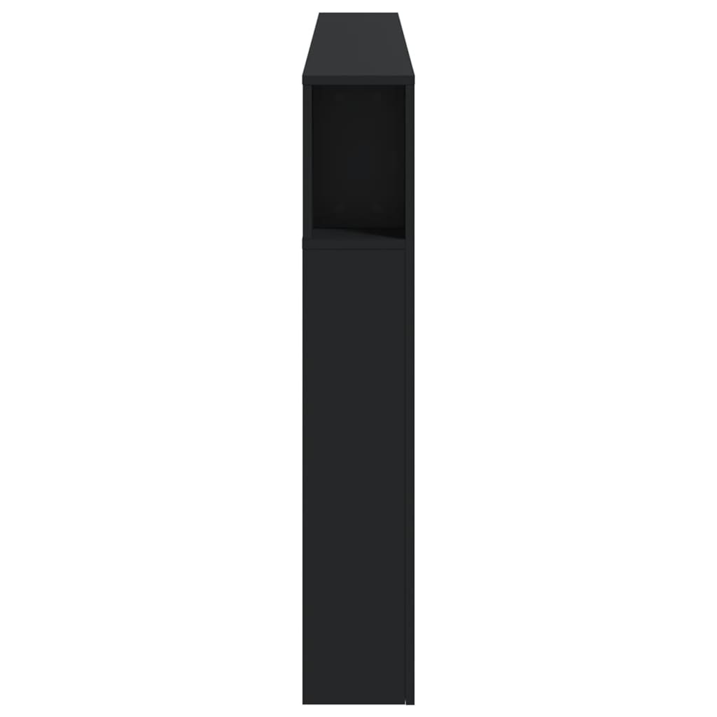 Tăblie de pat cu LED, negru, 180x18,5x103,5 cm, lemn GartenMobel Dekor