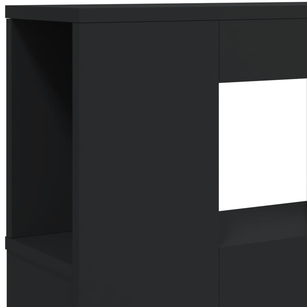 Tăblie de pat cu LED, negru, 180x18,5x103,5 cm, lemn GartenMobel Dekor