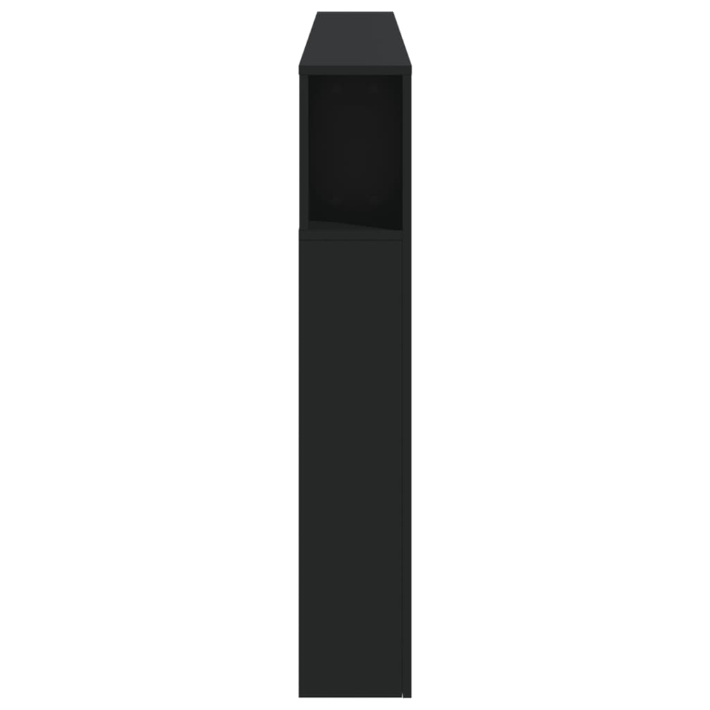 Tăblie de pat cu LED, negru, 200x18,5x103,5 cm, lemn prelucrat GartenMobel Dekor