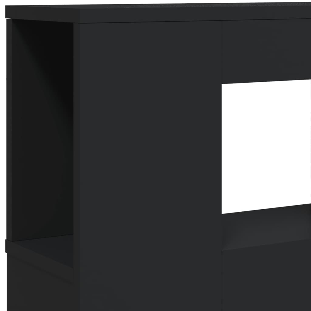 Tăblie de pat cu LED, negru, 220x18,5x103,5 cm, lemn GartenMobel Dekor