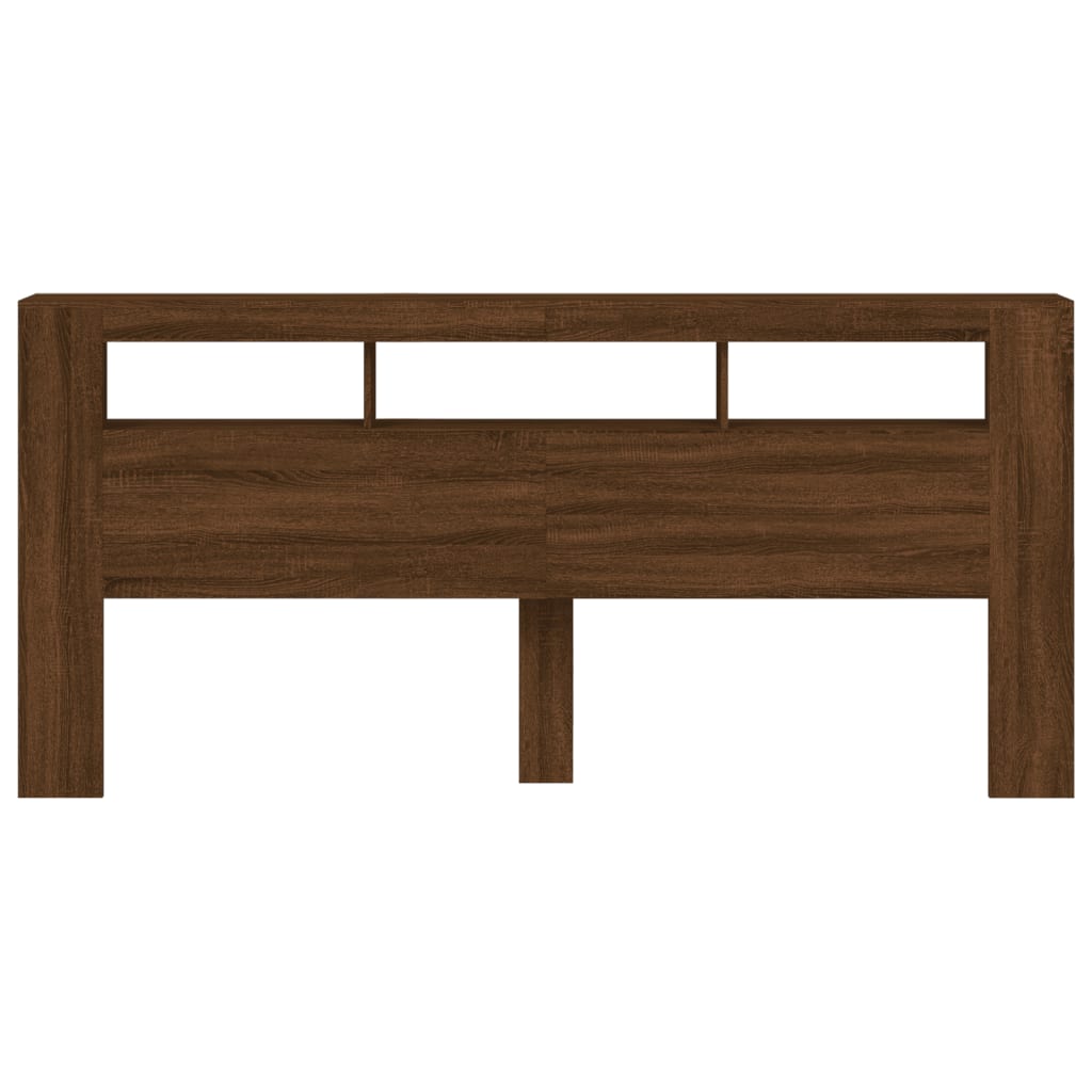 Tăblie de pat cu LED, stejar maro, 220x18,5x103,5 cm, lemn GartenMobel Dekor