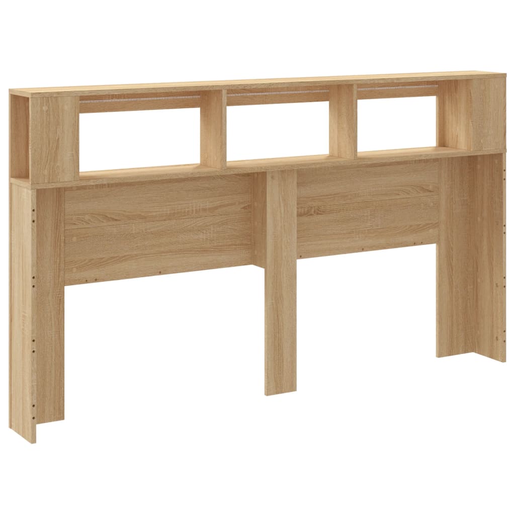 Tăblie de pat cu LED, stejar sonoma, 180x18,5x103,5 cm, lemn GartenMobel Dekor