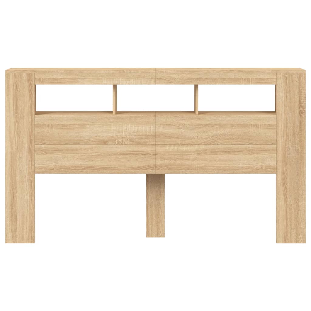 Tăblie de pat cu LED, stejar sonoma, 180x18,5x103,5 cm, lemn GartenMobel Dekor