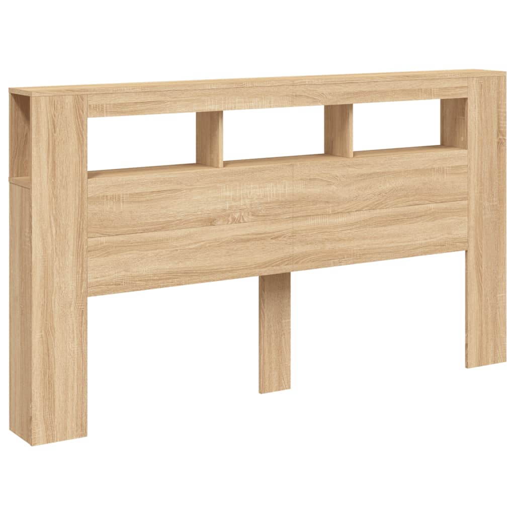 Tăblie de pat cu LED, stejar sonoma, 180x18,5x103,5 cm, lemn GartenMobel Dekor