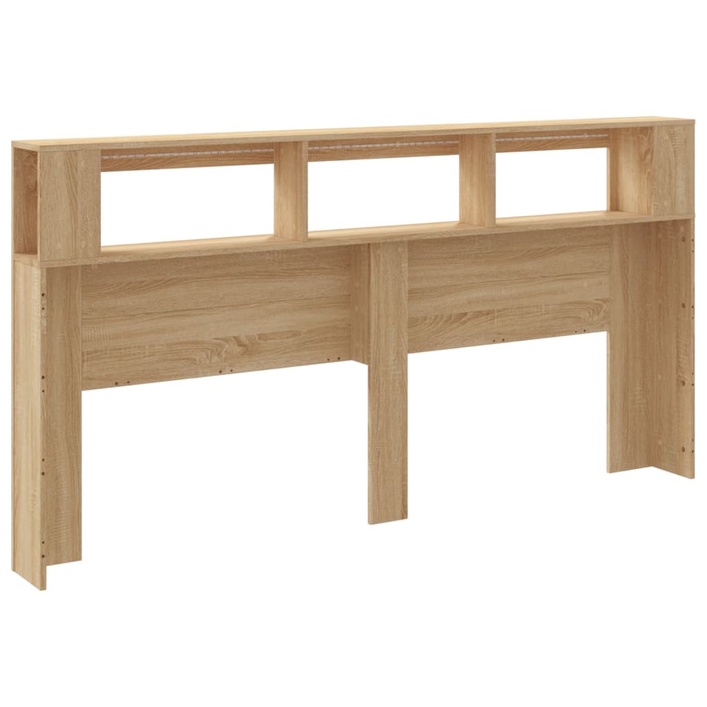 Tăblie de pat cu LED, stejar sonoma, 200x18,5x103,5 cm, lemn GartenMobel Dekor