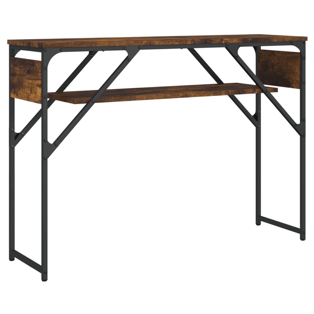 Măsuță consolă cu raft stejar afumat 105x30x75cm lemn prelucrat GartenMobel Dekor