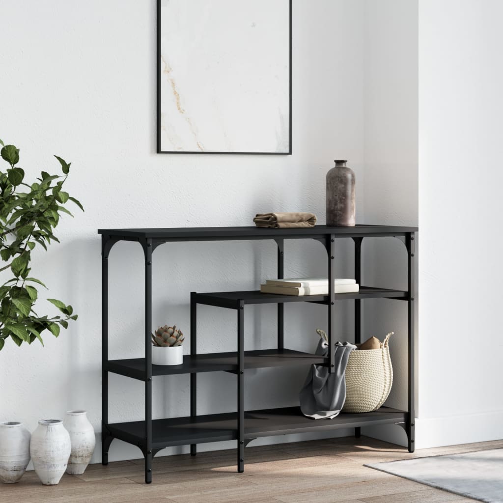 Măsuță consolă cu rafturi, negru, 100x35x75 cm GartenMobel Dekor