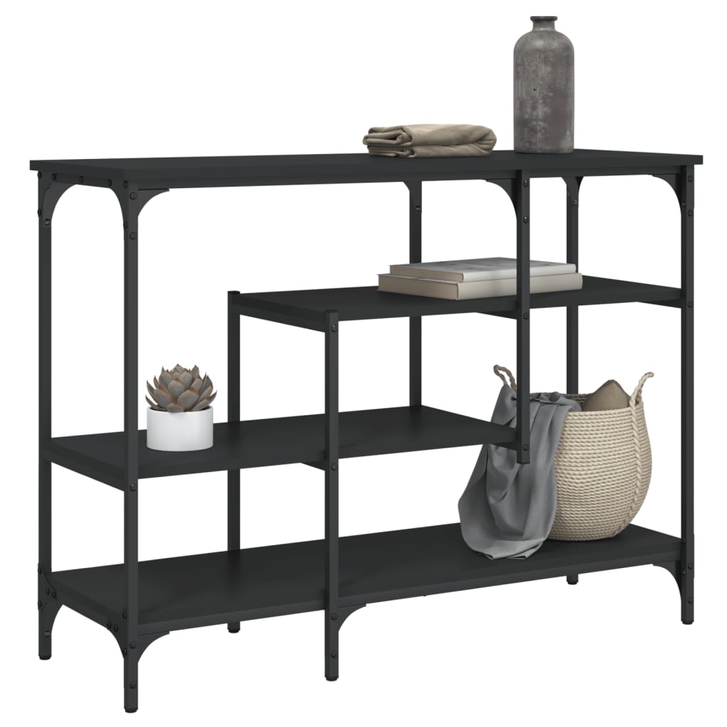 Măsuță consolă cu rafturi, negru, 100x35x75 cm GartenMobel Dekor