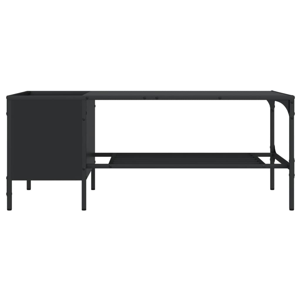 Măsuță de cafea cu raft, negru, 100x51x40 cm, lemn GartenMobel Dekor