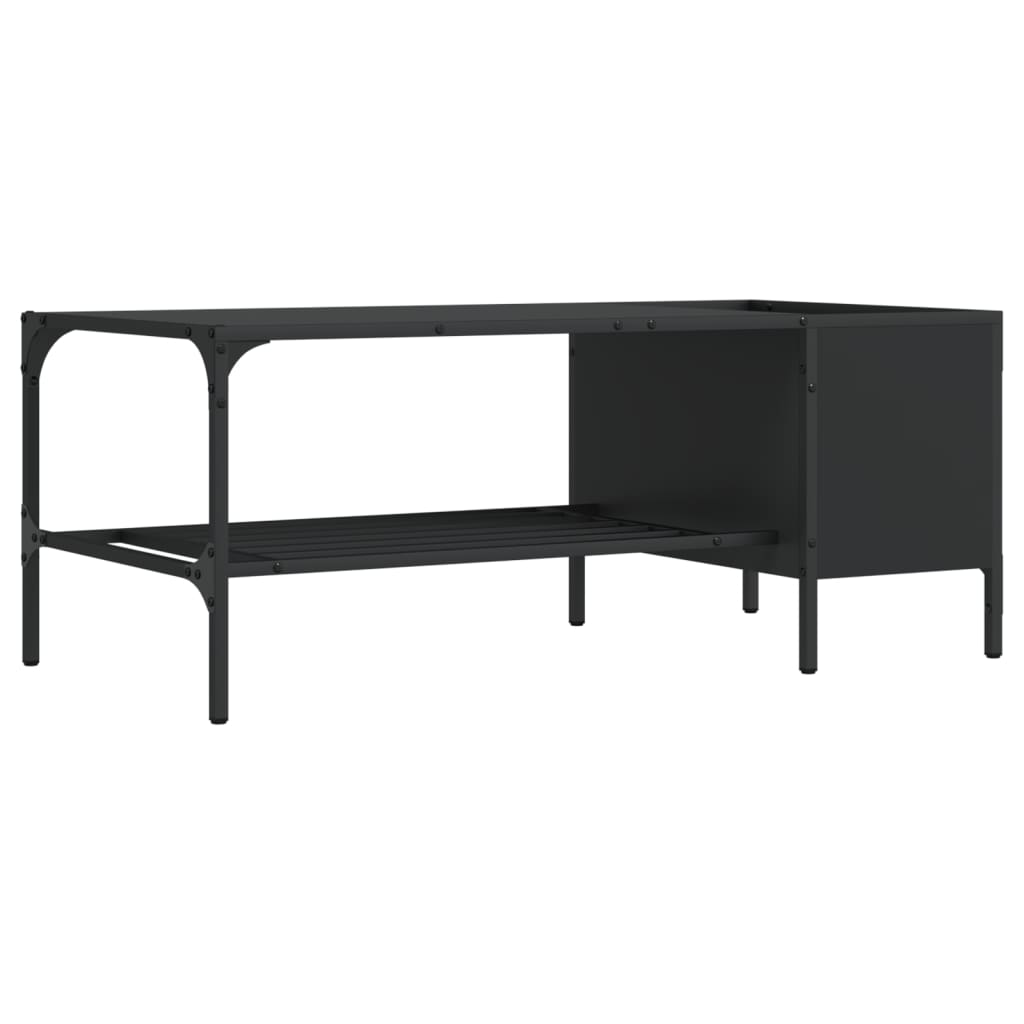 Măsuță de cafea cu raft, negru, 100x51x40 cm, lemn GartenMobel Dekor