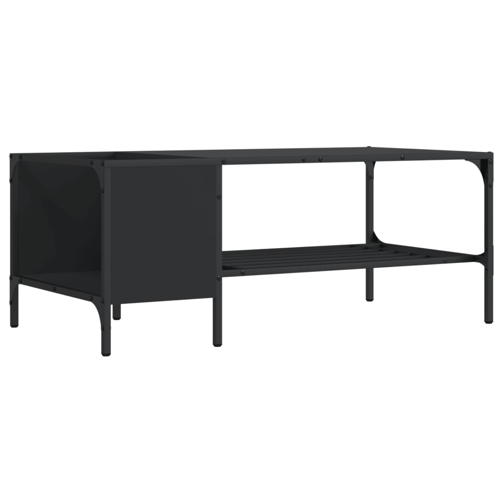 Măsuță de cafea cu raft, negru, 100x51x40 cm, lemn GartenMobel Dekor