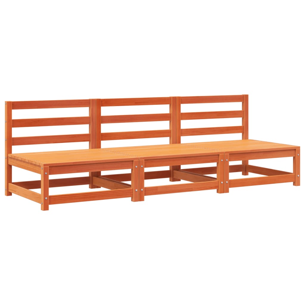 Canapele grădină fără cotiere, 3 buc., maro ceruit, 70x70x67 cm GartenMobel Dekor