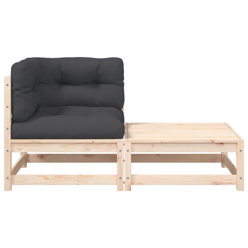 Canapea colțar de gradină, cu perne și taburet GartenMobel Dekor