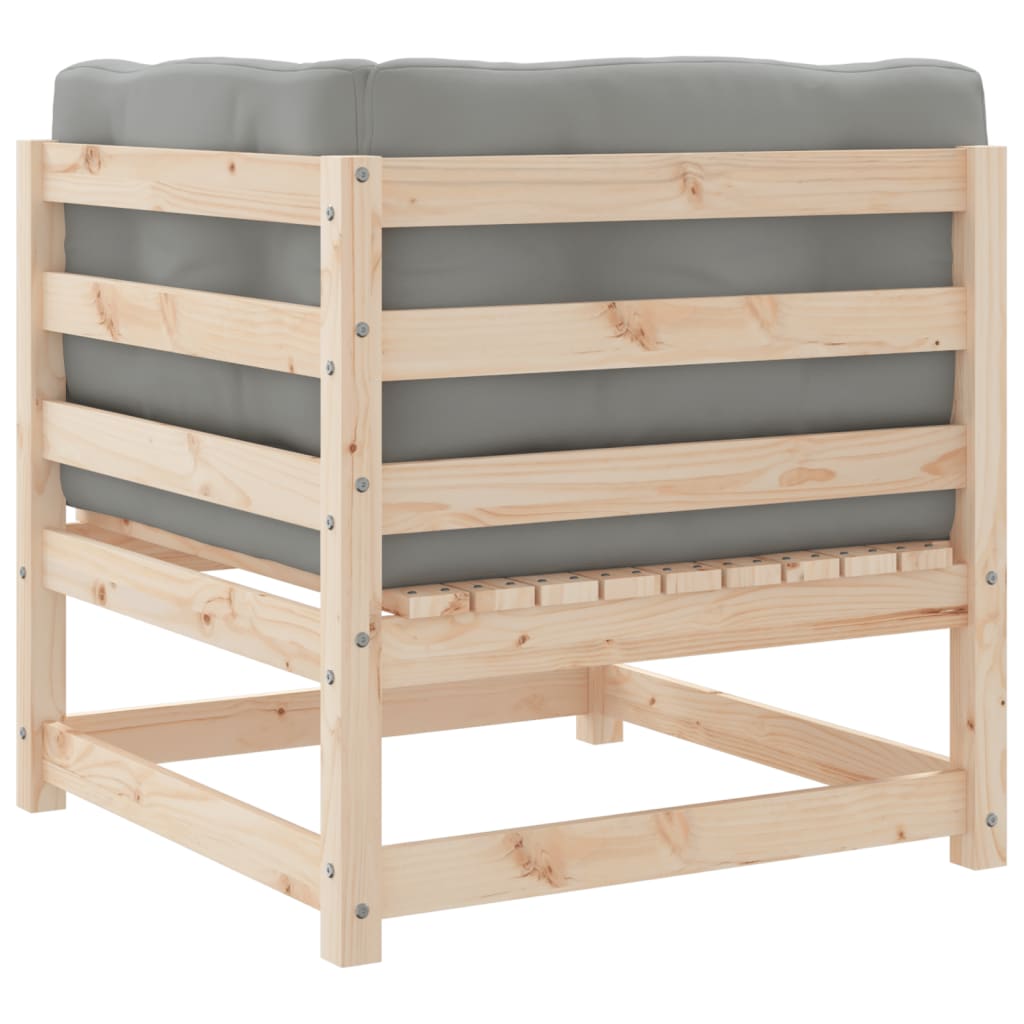 Canapea de colț cu perne pentru grădină, lemn masiv de pin GartenMobel Dekor