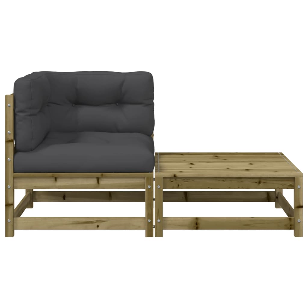Canapea de colț de grădină, cu perne și taburet GartenMobel Dekor