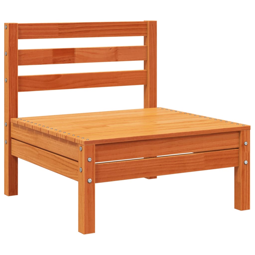 Canapea de grădină 3 locuri/taburet, maro ceruit lemn masiv pin GartenMobel Dekor