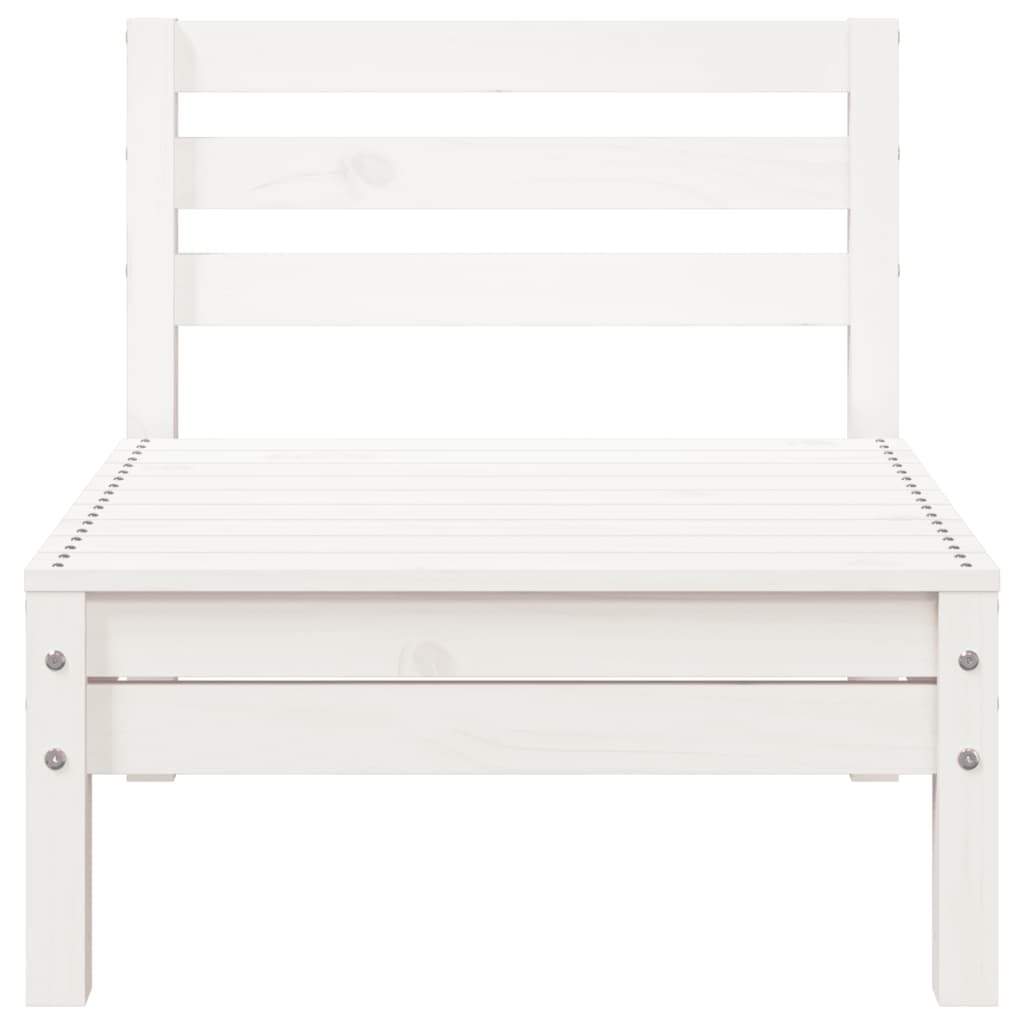 Canapea de grădină cu 3 locuri/taburet, alb, lemn masiv de pin GartenMobel Dekor