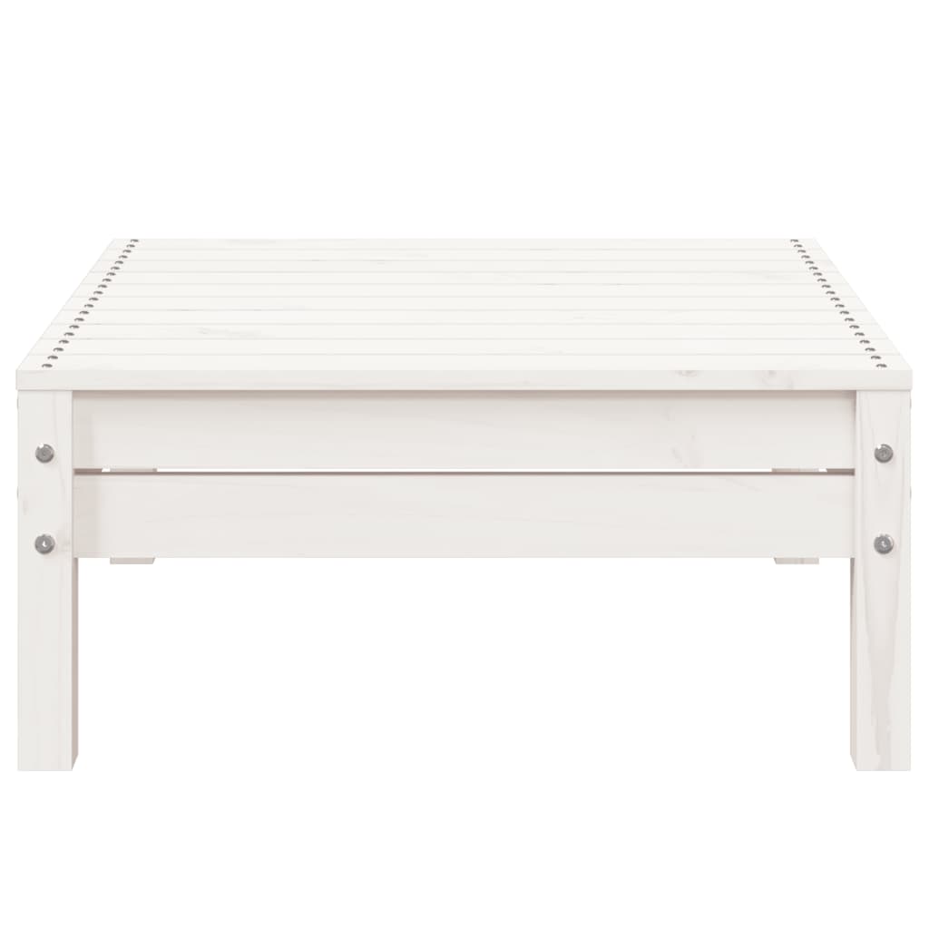 Canapea de grădină cu 3 locuri/taburet, alb, lemn masiv de pin GartenMobel Dekor