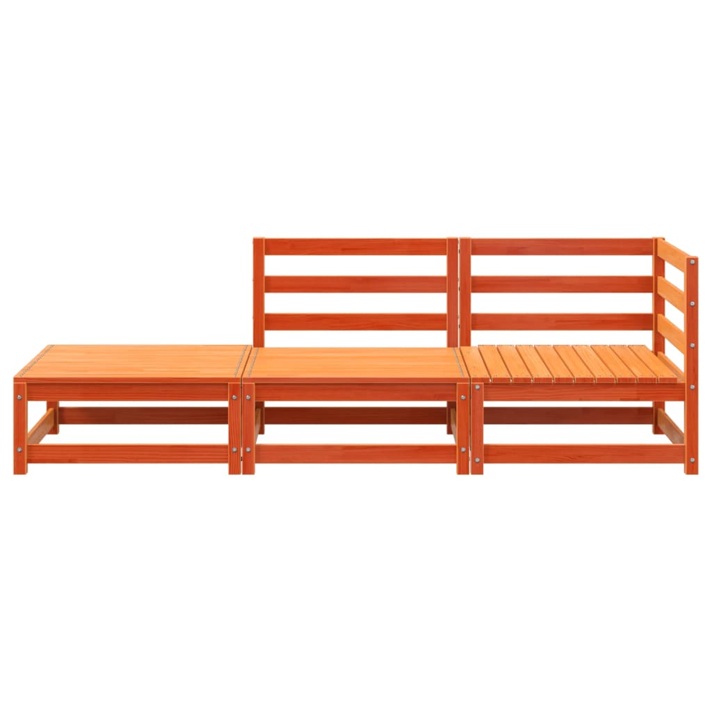 Canapea de grădină cu taburet și 2 locuri, maro ceruit GartenMobel Dekor