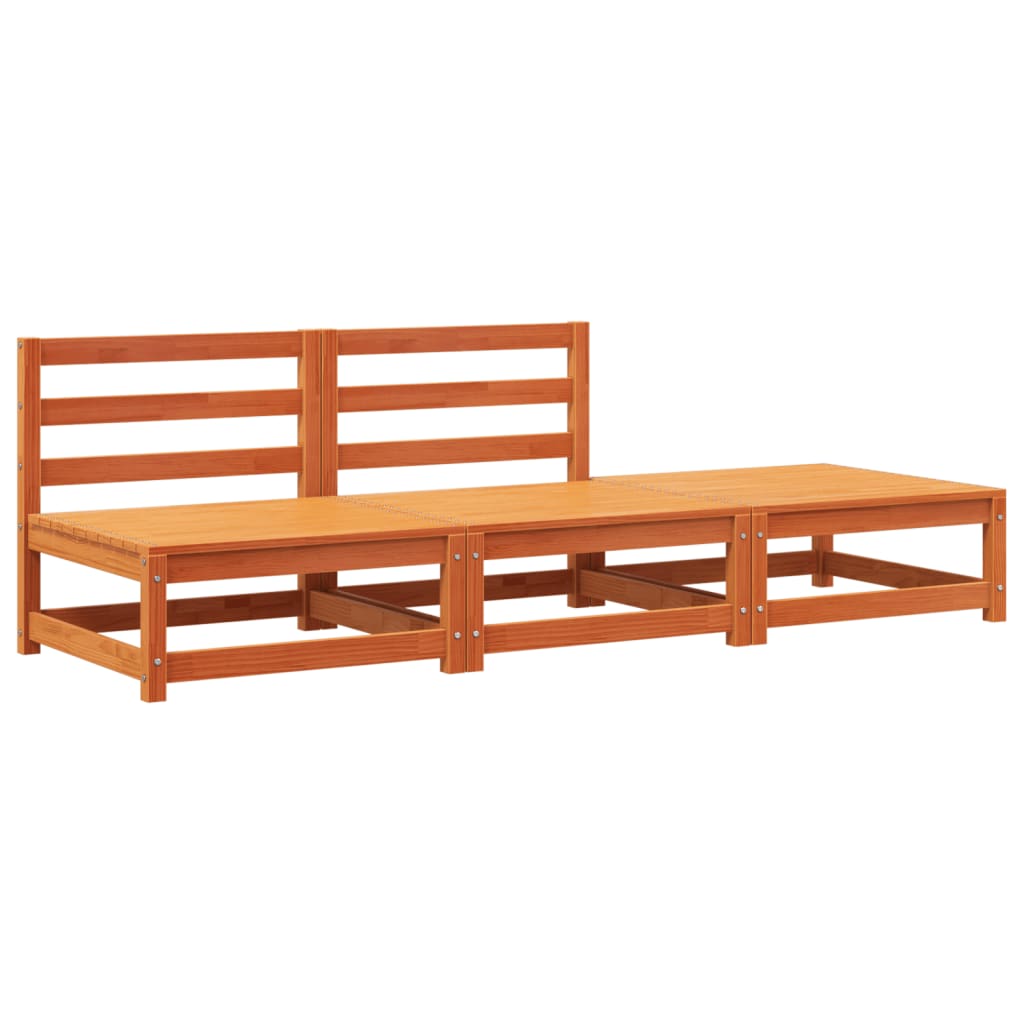 Canapea de grădină fără brațe cu taburet, maro ceruit GartenMobel Dekor