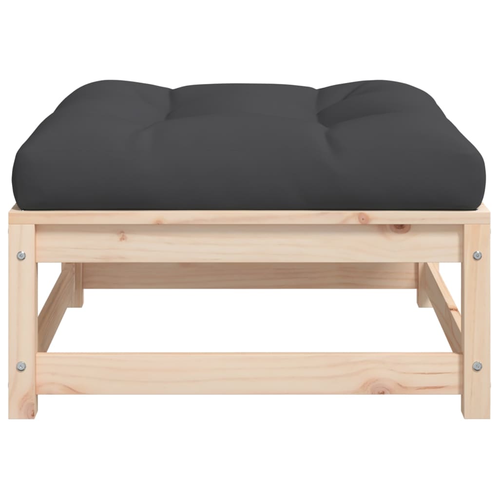 Taburet de grădină cu pernă, lemn masiv de pin GartenMobel Dekor