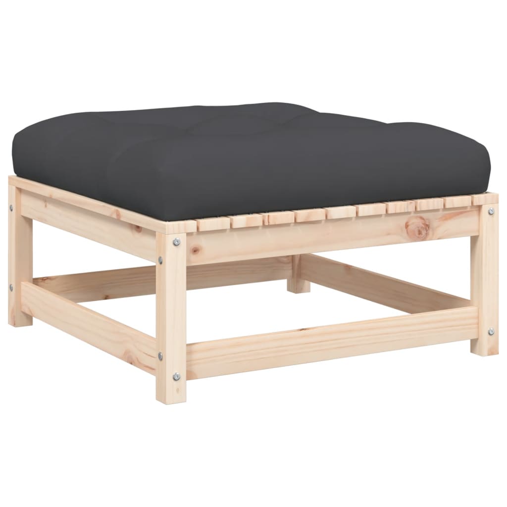 Taburet de grădină cu pernă, lemn masiv de pin GartenMobel Dekor