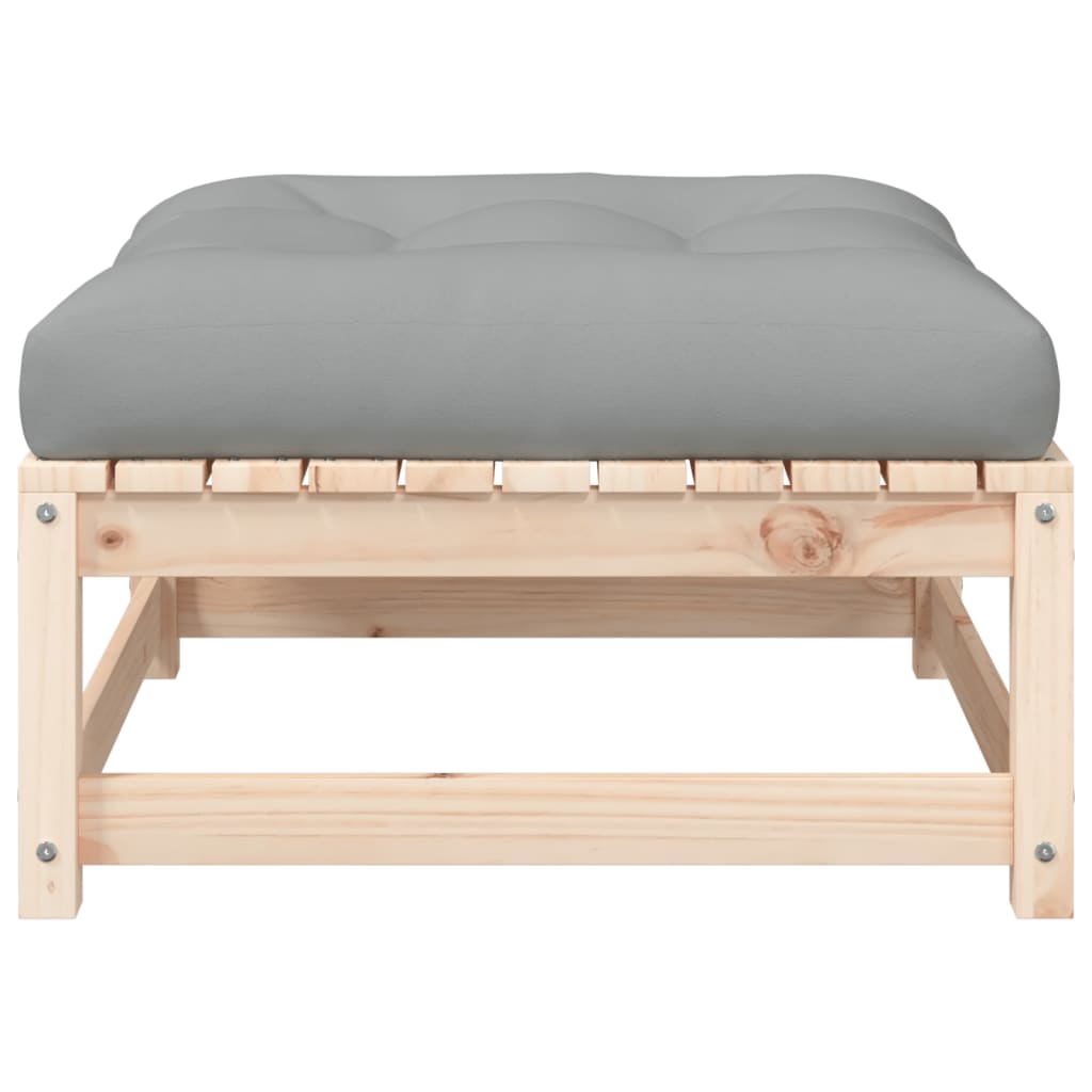 Taburet de grădină cu pernă, lemn masiv de pin GartenMobel Dekor