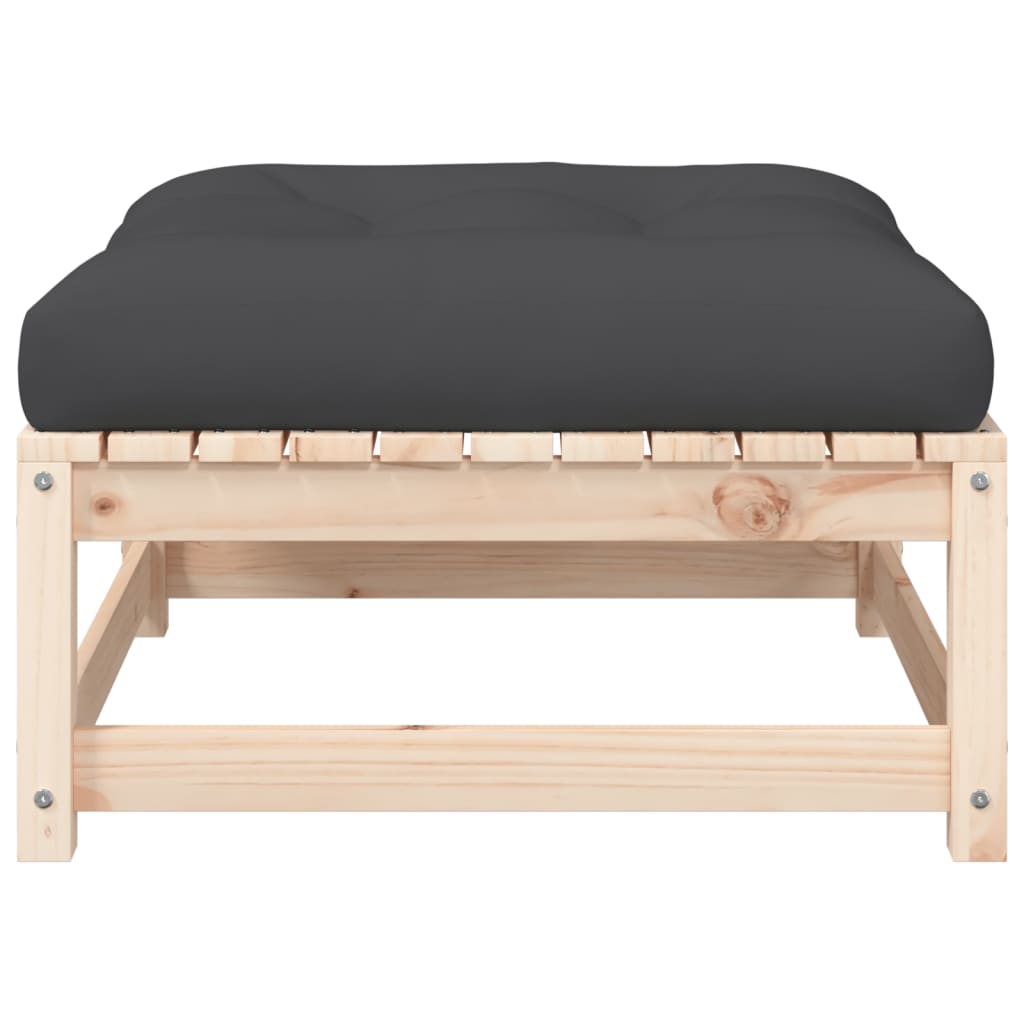 Taburet de grădină cu pernă, lemn masiv de pin GartenMobel Dekor