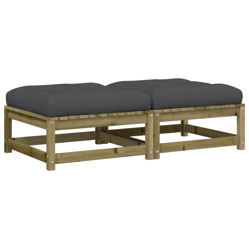 Taburete de grădină cu perne, 2 buc., lemn de pin tratat GartenMobel Dekor