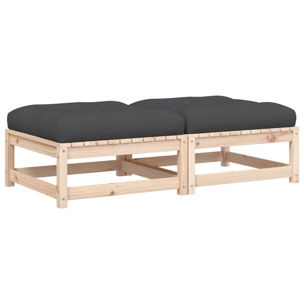 Taburete de grădină cu perne, 2 buc., lemn masiv de pin GartenMobel Dekor