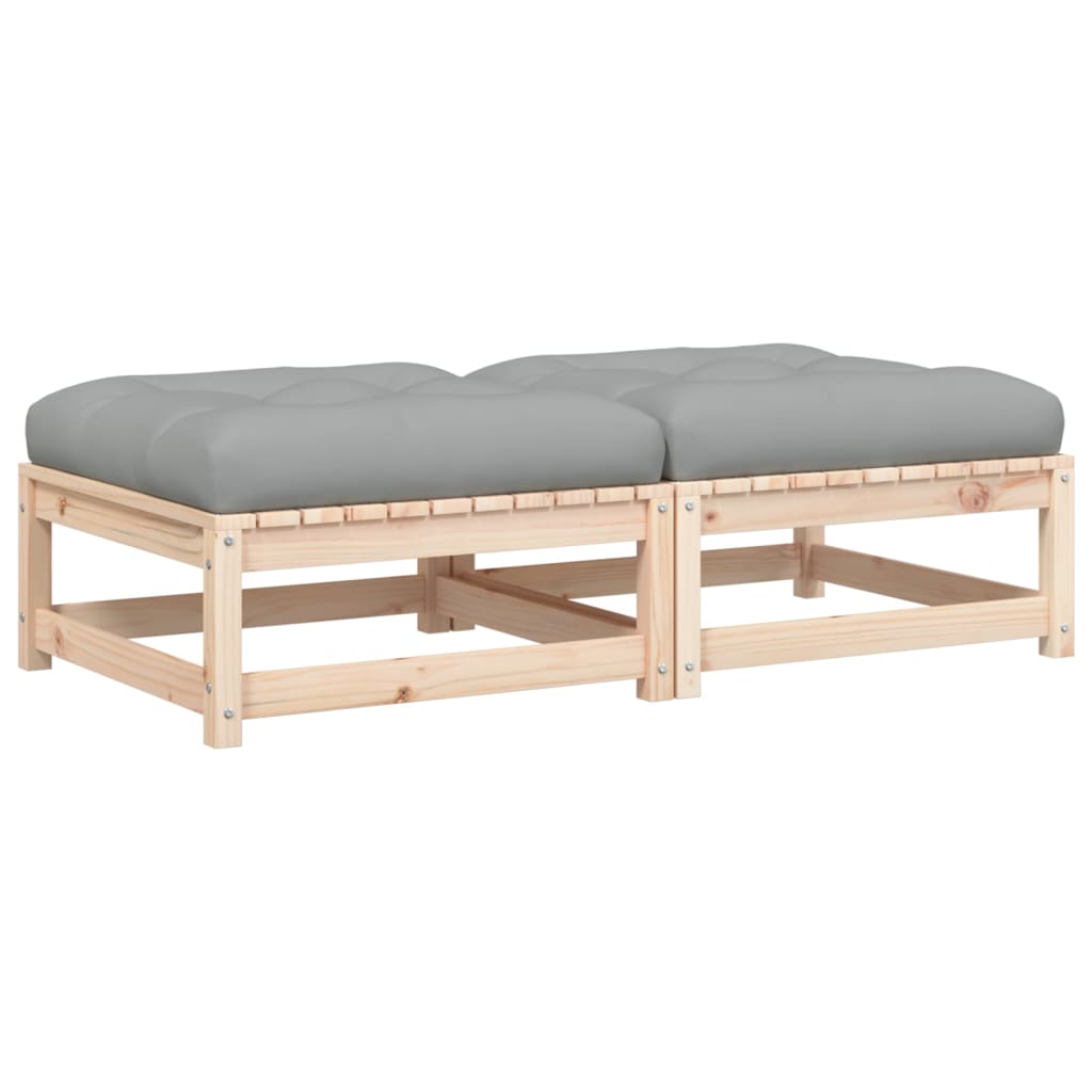 Taburete de grădină cu perne, 2 buc., lemn masiv de pin GartenMobel Dekor