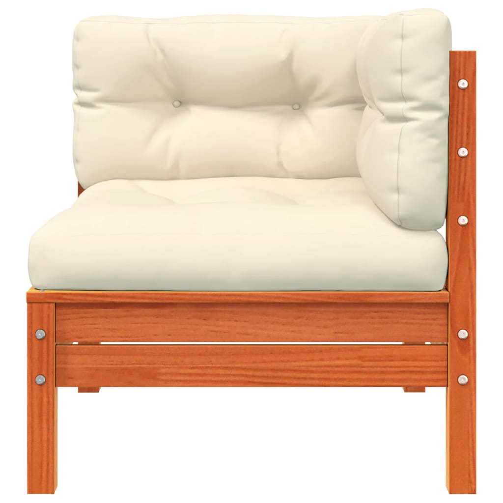 Canapea de colț cu perne pentru grădină, maro ceruit GartenMobel Dekor