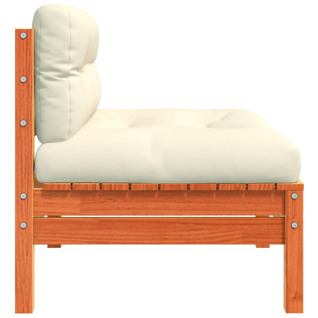 Canapea de grădină fără cotiere, cu perne, 2 buc., maro ceruit GartenMobel Dekor