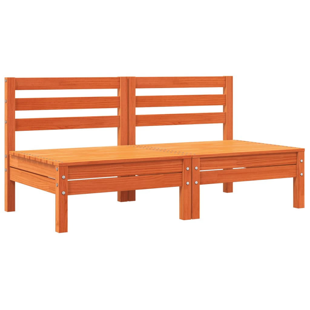 Canapea de grădină fără cotiere, cu perne, 2 buc., maro ceruit GartenMobel Dekor